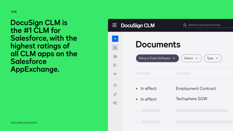 DocuSign CLM is the #1 CLM for Salesforce, with the highest ratings of all CLM apps on the Salesforce AppExchange.