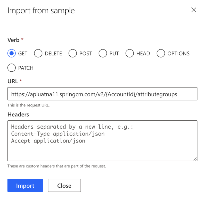 Complete the import form