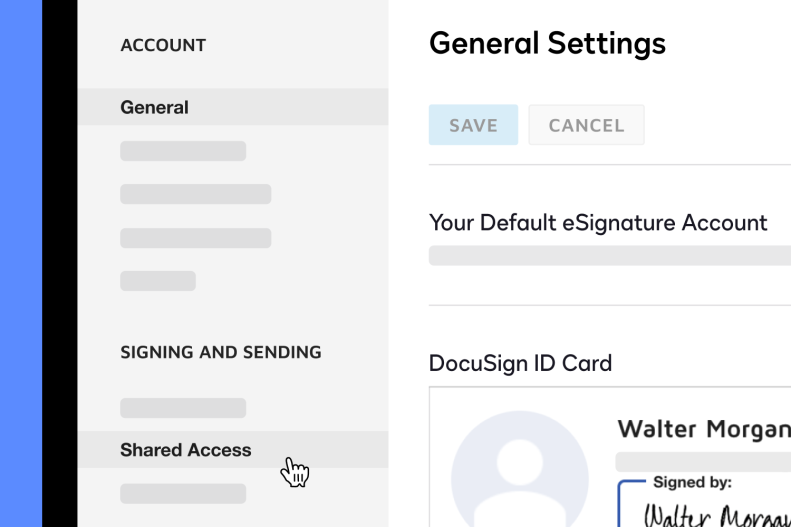 Shared Access User Set Up - Select Shared Access