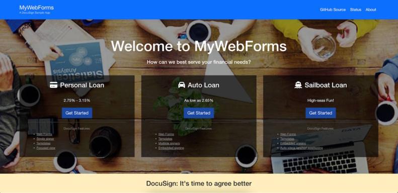 MyWebForms home page