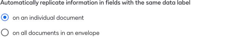 Setting: Automatically replicate information in fields with the same data label