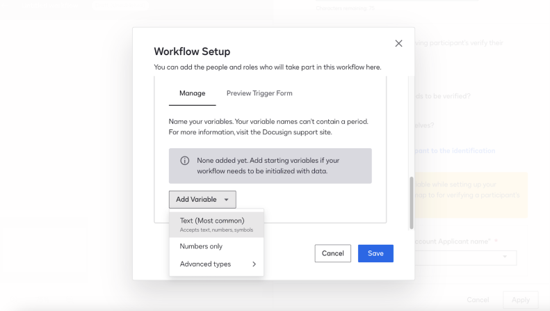 Docusign Maestro workflow set-up